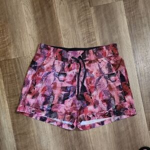 Lululemon Pink Purple Pattern Running Shorts Womens Drawstring Athletic